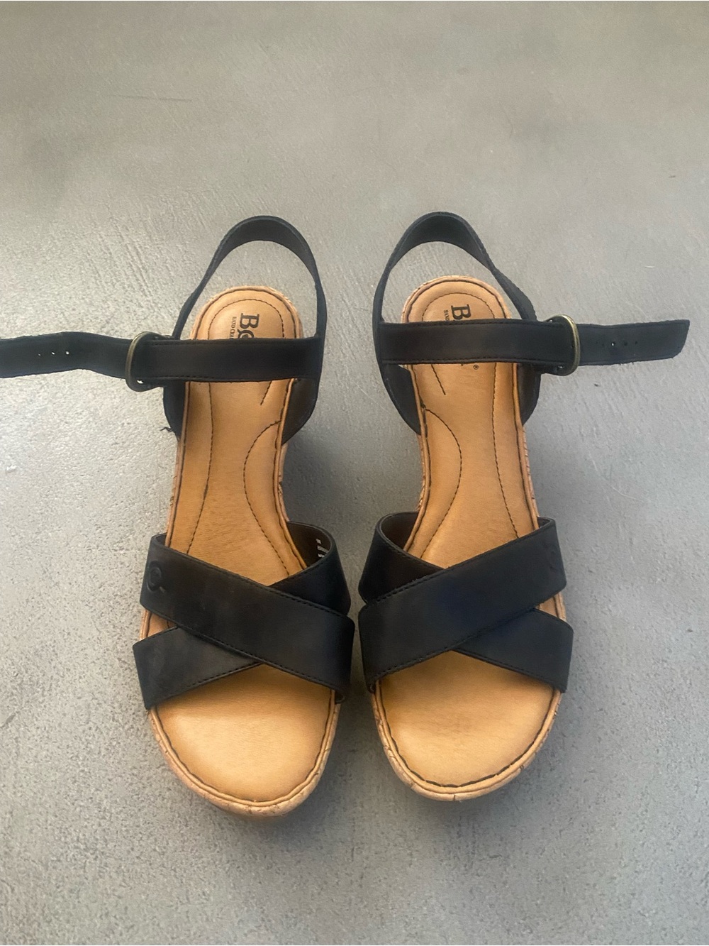 Born Black Crisscross Ankle Strap Sandals